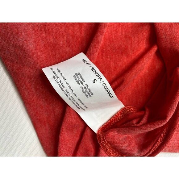 William Rast Burnout Shirt Top Small Red Juniors'‎ Tie-Front Scoop Neck NEW - Picture 6 of 9